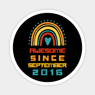 Rainbow Awesome Since september 2017 7th Birthday Magnet